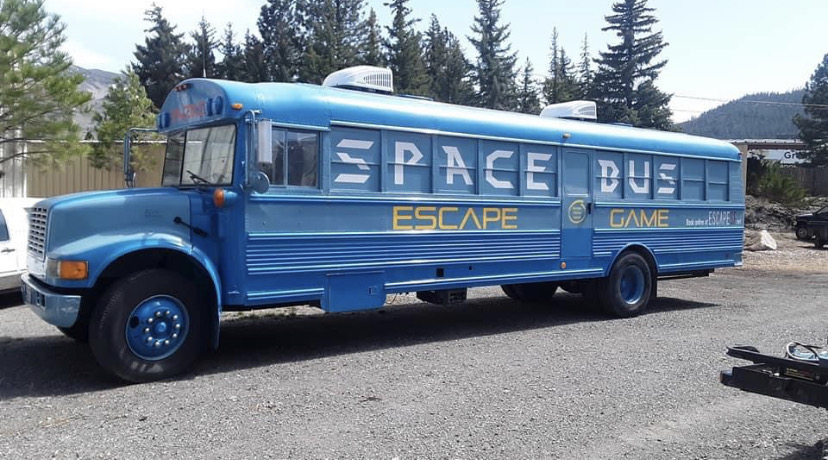 Space Bus — front three-quarter view on the lot